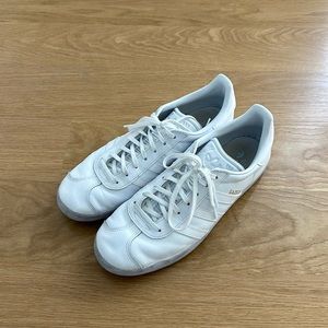 White Adidas Gazelle sneakers (size 11.5)
